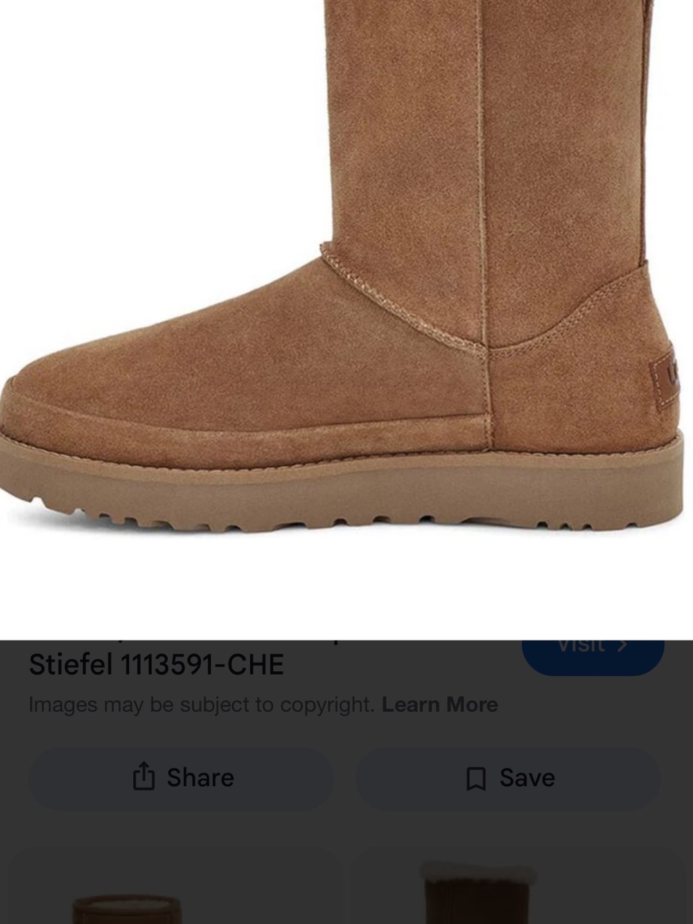 UGG Chestnut Shearling-Lined classic zipper short boots size 6